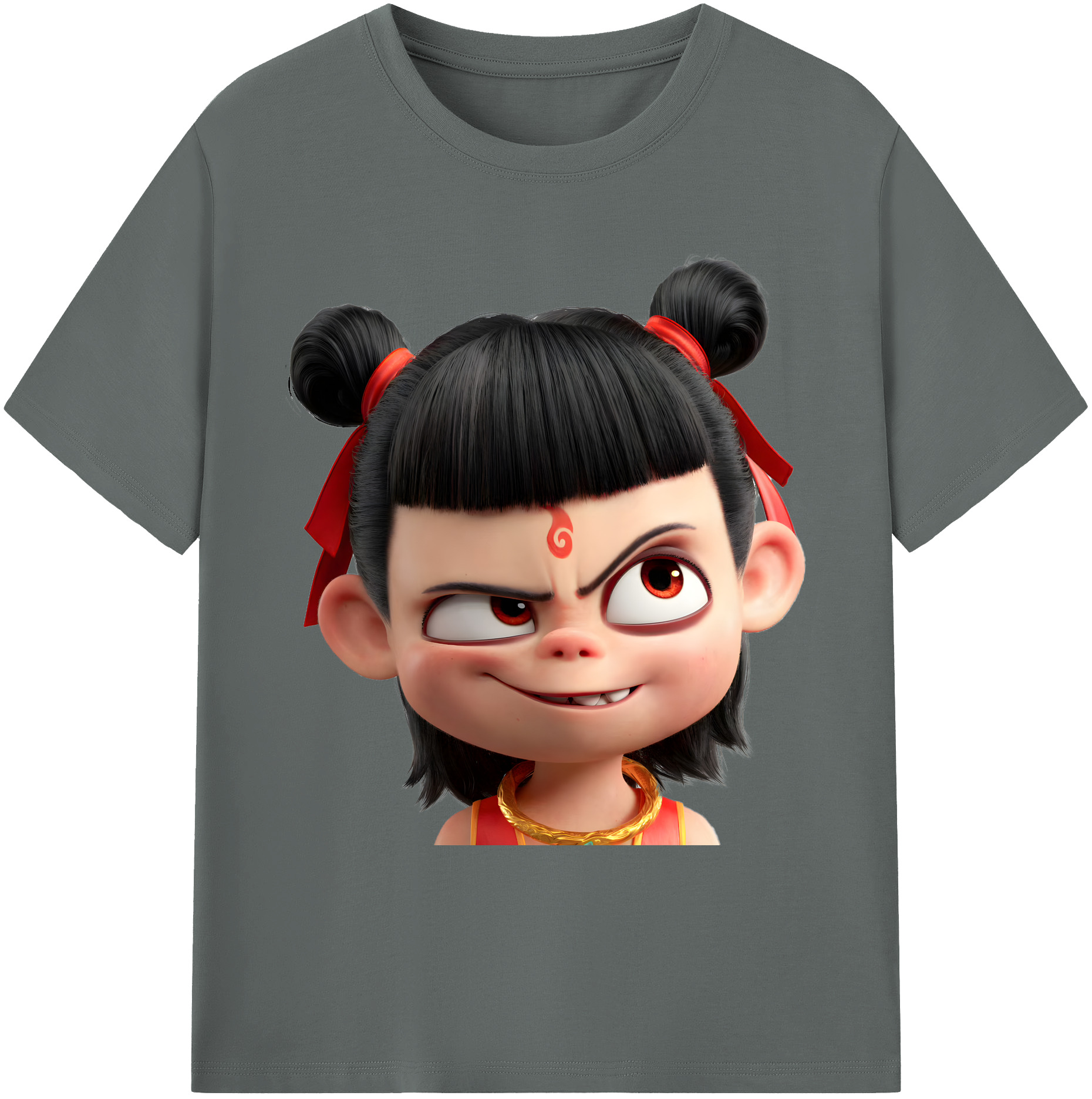 （画像用） Ne Zha 2 ナタ 魔童の大暴れ 綿100％ メンズ半袖Tシャツ｜肌触りやわらか＆通気性